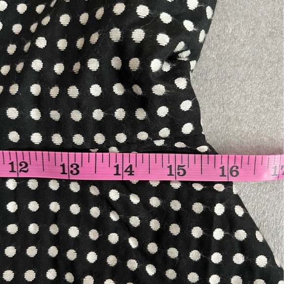 [US10] Anne Klein Dress Women’s Peplum Pencil Square Neck Black Polka Dots Retro - Picture 3 of 9